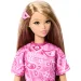 Barbie: Fashionista Przyjaciółki stylowa lalka modowa w różowej sukience w wzór chusty - Mattel zdjęcie 3