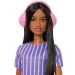 Barbie: Fashionista Przyjaciółki stylowa lalka modowa z słuchawkami w fioletowej sukience – Mattel zdjęcie 3