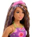 Barbie: Przyjaciółki Fashionista w kwiecistej sukience z fioletowymi pasemkami – Mattel zdjęcie 3