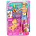 Barbie Spacerka z Psem Zestaw na Rolkach - Blondynka - Mattel zdjęcie 1