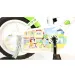 Bluey 12” dziecięcy rower z uchwytem na bidon i bocznymi kółkami w kolorze białym-niebieskim-zielonym – Dino Bikes rower zdjęcie 4