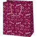 Czerwona torba prezentowa z wzorem serc 26x13x33cm