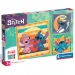 Disney Stitch i Angel 3x48-elementowe puzzle Supercolor - Clementoni