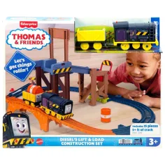 Fisher-Price: Thomas i przyjaciele Diesel Lift & Load zestaw torów budowlanych z pociągiem motorowym - Mattel zdjęcie 1