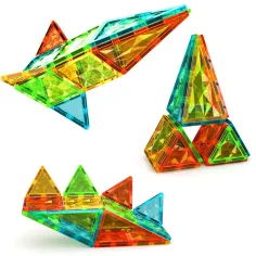 Geomag: Magnetic Tiles Gems zestaw 16 sztuk klocków magnetycznych zdjęcie 3