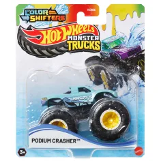 Hot Wheels Monster Trucks: Zmieniający kolor mały samochód - Podium Crasher - Mattel
