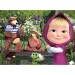 Masza i Niedźwiedź 2 w 1 maxi puzzle podłogowe 24 elementy i kolorowanka 70x50cm - Lisciani