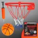 Zestaw metalowy obręcz do koszykówki z kolorową siatką, piłką i pompką, 22 cm