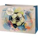 Zielona torba prezentowa z wzorem piłki nożnej premium dużego rozmiaru 26x13x33cm